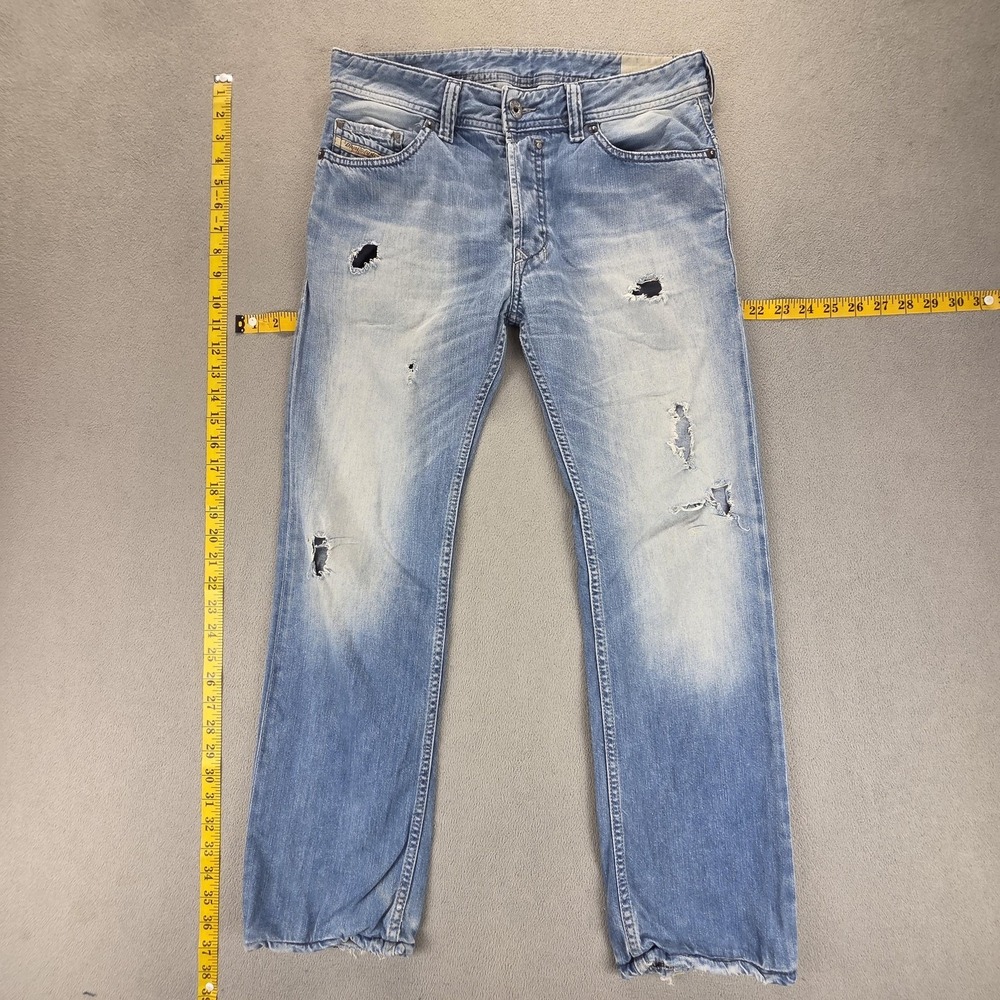 Diesel Jeans Mens 28x32 Blue Safado Regular Slim Straight Distressed‎ 0830W